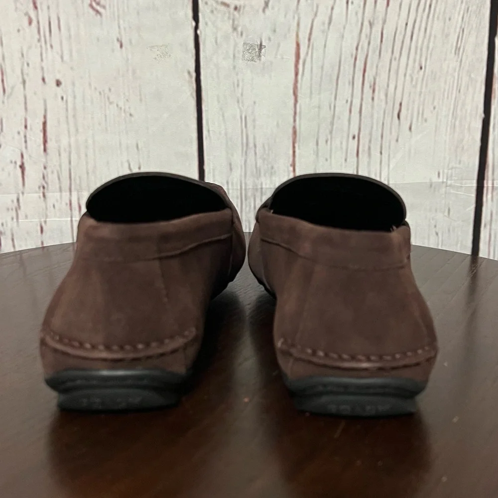 Coach MOTT DRIVER DARK MAHOGANY Men's Suede Loafers driving shoes size 8D NiB